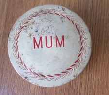 Vintage Bristol-Myers Co Mum Cream Deodorant White Milk Glass Jar + Lid + Label