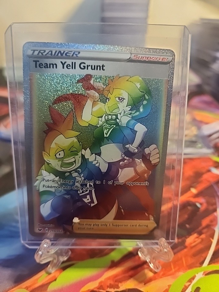 team yell grunt pokemon card price Full Art - 202/202 - Sword & Shield Originally released February 7 CGC 9 Team Yell Grunt