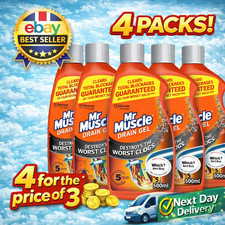 Mr Muscle Drain Unblocker Sink Drain Cleaner Fast Acting Heavy Duty Drain Gel UK