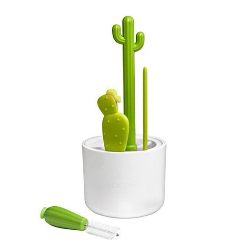 LINGJIONG Set De 4 Brosses Nettoyage Biberon Cactus – Brosse Biberon, Brosse Paille, Brosse Tétine & Bouchon – Design Mignon Anti-Rayures Pour Bébé Et Bouteilles