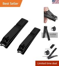 Nail Clippers Set in Black: Sharp Stainless Steel for Perfect Trimming