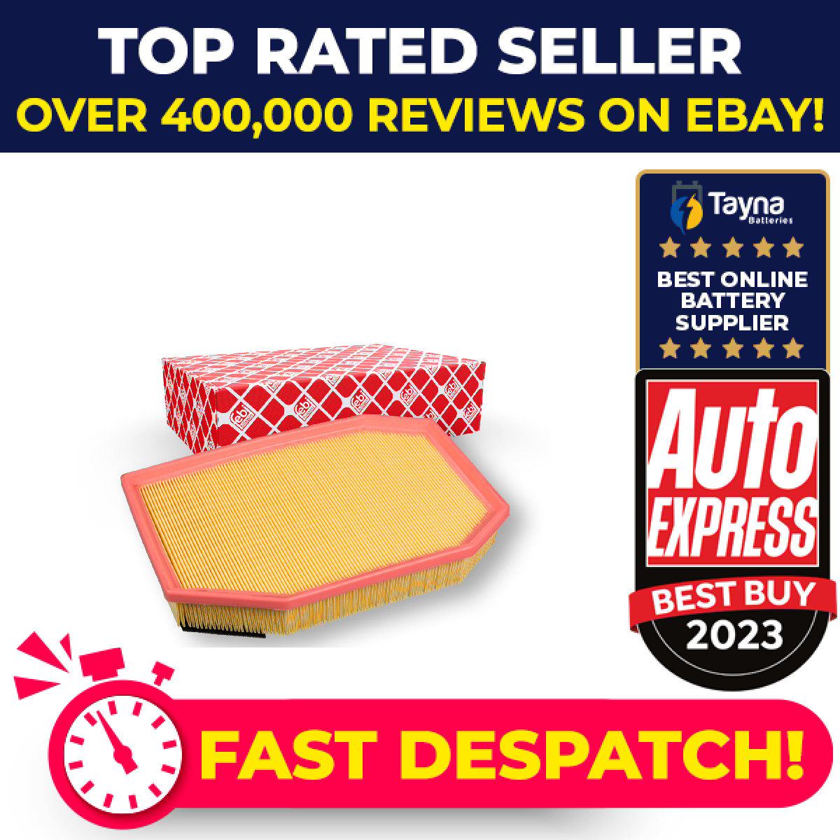 Air Filter fits BMW 530 F10, F11 3.0 10 to 13 N52B30AF 13717605436 Febi Quality