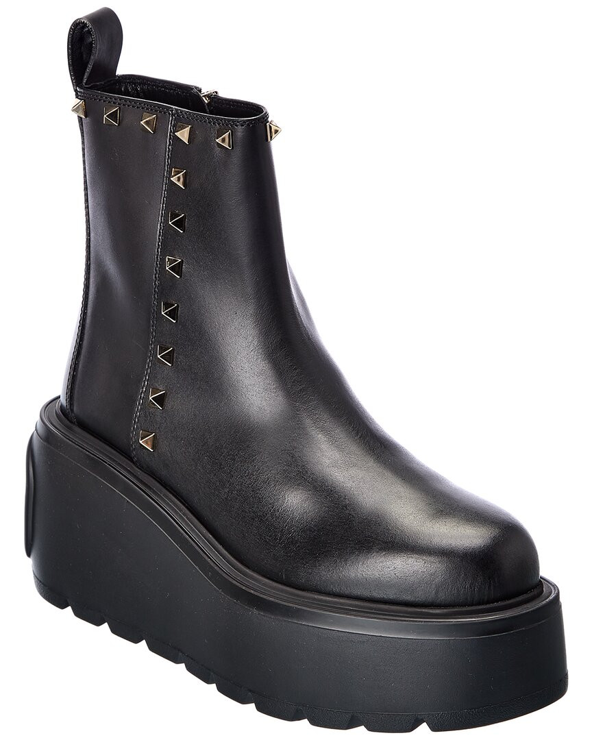 Кожаные ботинки Valentino Uniqueform 85 женские черные 395 148390₽