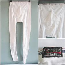 Vintage 1980s Mens Long Johns Jockey Underwear Unused White Y Fronts 32"