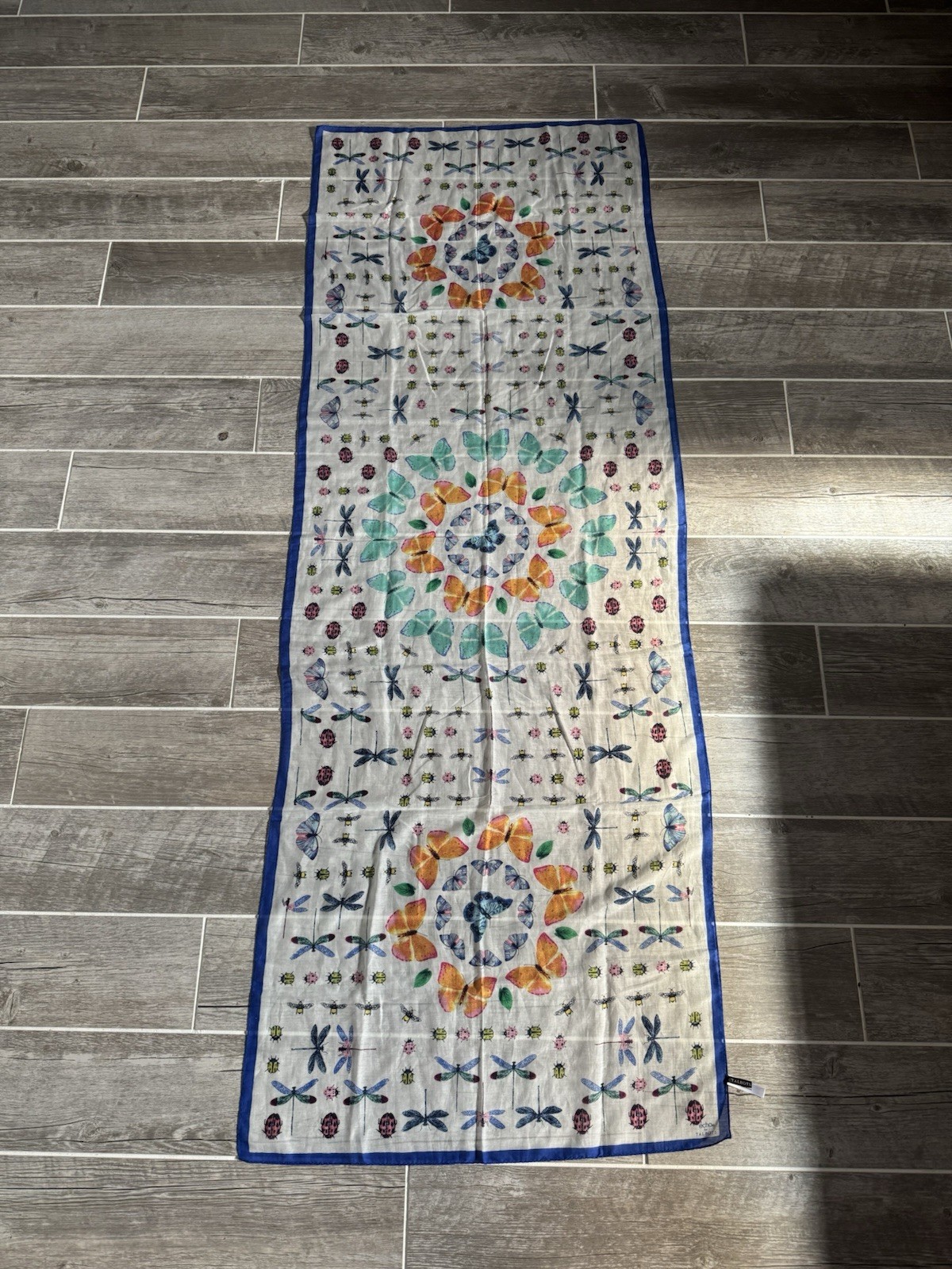 ECHO Talbots Scarf Rectangular Butterfly Bugs Sil… - image 1