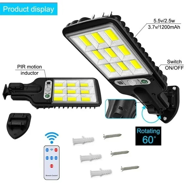 Lámpara Solar LED Para Jardín Con Sensor De Movimiento a Prueba De Agua, Súper B
