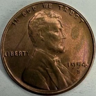 1954 S Uncirculated Lincoln Wheat Cent Exact Coin Imaged #LWC2282