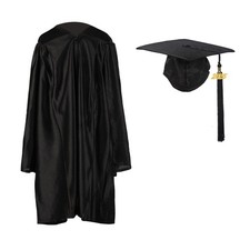 Shiny Kindergarten Graduation Cap and Gown Set 2433-35, Black