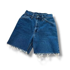 Vintage Youth Dark Blue Orange Tab Levi  s Cutoff Shorts