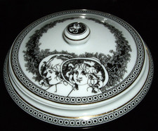 runde Porzellan Schmuck- Deckeldose - Szasz Endre, Hollohaza, Ungarn - 130x45mm