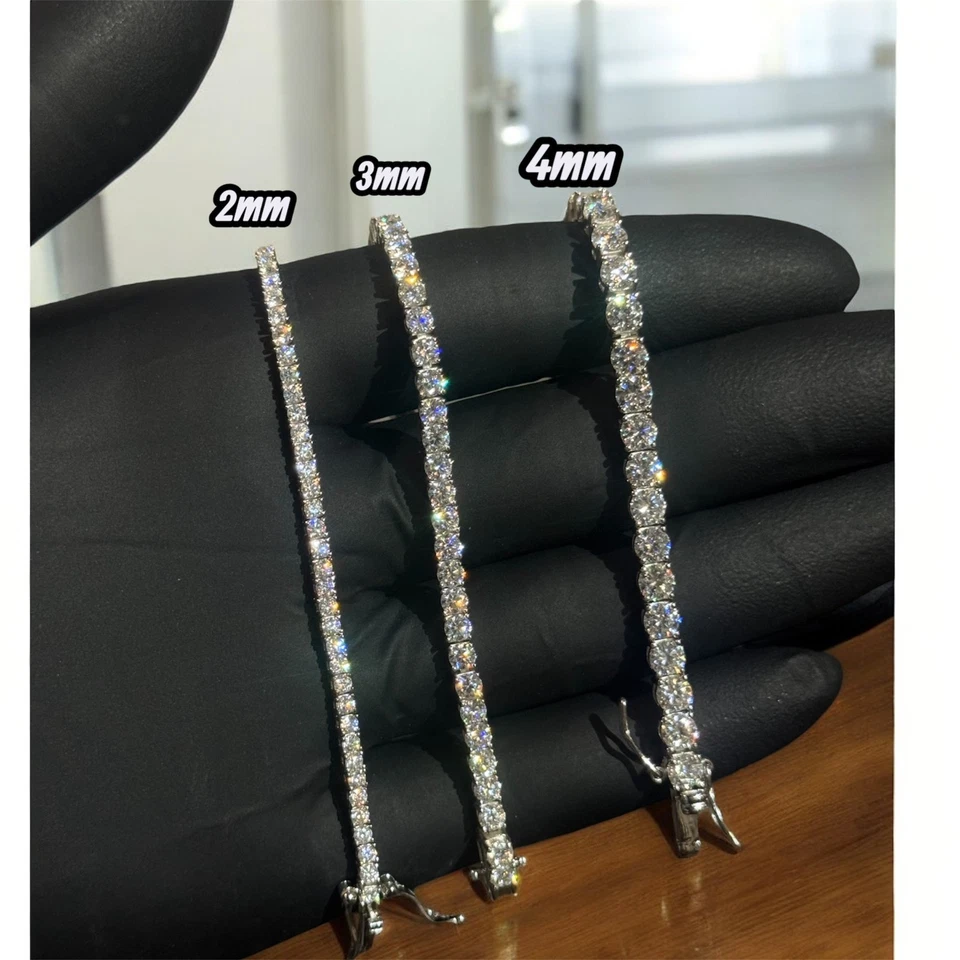 VVS1 Moissanite 925 sterling silver Tennis Bracelet for Women & Men - Image 2 of 4