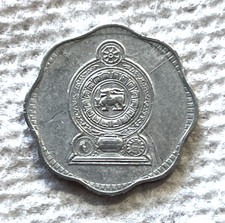 1978 Sri Lanka 2 cents Scalloped Coin Lion Cat Animal Wildlife