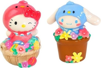 Ceramic Hello Kitty & Cinnamoroll Easter Chick Planter Salt & Pepper Set