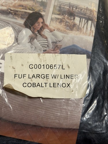 Big JOE Beanbag Chair Cover C0010657L Fuf Large With Liner Cobalt Plush NEW - Picture 2 of 2