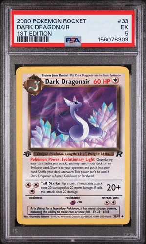 Dark Dragonair (1st Edition) graded PSA 5 for sale on eBay
