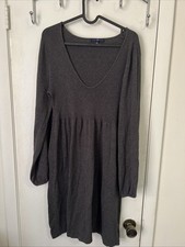 GAP Women's Gray Long Sleeve V-Neck Tunic Dress Size XL