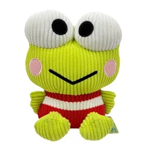 SANRIO Keroppi Plush 7.8in Green Red Corduroy Frog Round1 Arcade Exclusive