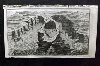 Gent. Mag. 1755 Print Natural Harbour call'd the Bullers of Buchan. Scotland