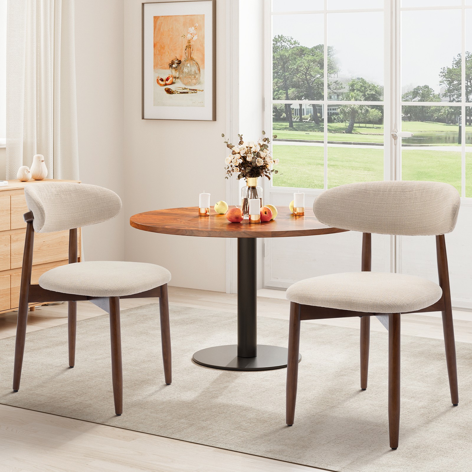 S  &mdash; Modern Wooden Side Chairs With Foot Pegs (set Of 2)