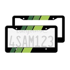 2 Pack Tri-color Stripes Aluminum License Plate Frame For Toyota Trd Any Car 6