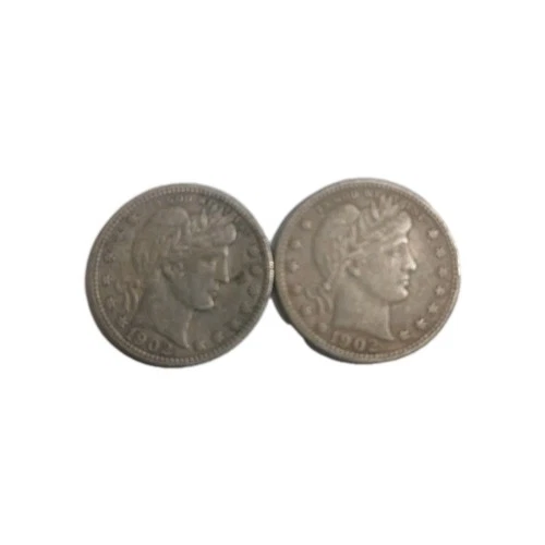 1902 25C Barber Quarter (Lot Of 2 Total)