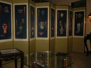 Vintage Silk embroidered Screen 12 Foot room Divider Screen 8 panel