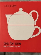 Marks and Spencer Teapot/~Cup for One in White BNIB - For Mothers Day Hampers