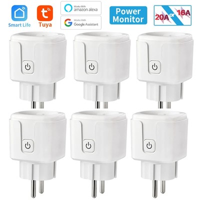 Smart Plug WiFi Socket EU 16A/20A Power Monitor Timing Function APP Control Lot