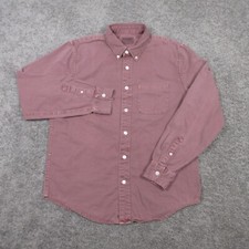 Abercrombie Fitch Shirt Mens Large Red Canvas Pocket Work Button Up Collared