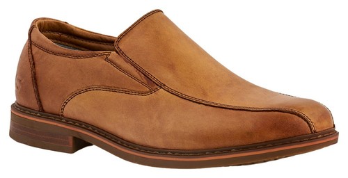 SKECHERS MENS TAN LEATHER SLIP ON DRESS 