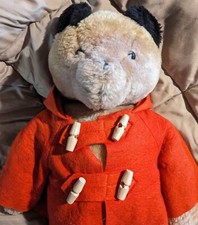 Vintage Teddy Bear VTG Paddington Bear Eden Toys New York Red Coat Brown Bear