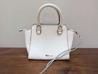 Rebecca Minkoff Avery Mini Tote Crossbody white leather