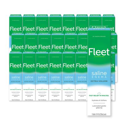 Fleet Saline Enemas Pack of 24 for Quick Constipation Relief 7.8 oz each