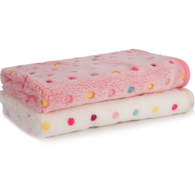 2 PACK Dog Blankets Puppy Cat Soft Blanket Coral Velvet Warm Sleep Mat Fluffy