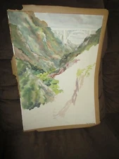 Signed Original Watercolor By Peg Humphreys, Foresthill Bridge 16"x 23"