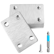 12 Pcs Mending Plate, 2.37 x 1.5 inch Stainless Steel Flat Plates with Holes, St