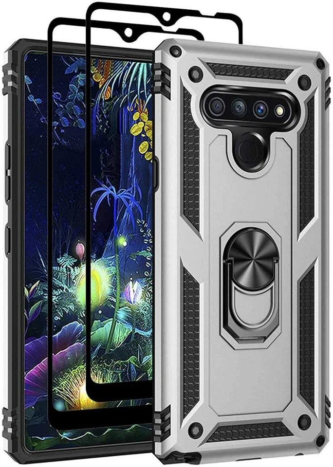 Чехол с магнитным кольцом и подставкой и полной защитой из закаленного стекла для LG Stylo 6 - Изображение 4 из 4