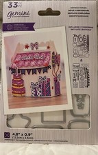 GEMINI By Crafters Companion Stamp  Die Set BIRTHDAY PARADE NEW