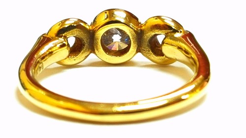 Ausgefallener Verlobungsring 0,50 kt 14 K Gelbgold Solitär H SI2 idealer Schliff Diamant - Bild 3 von 3