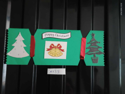 Luxus Handgefertigte Personalisierte Weihnachtskarte Grün X133 Multibuy