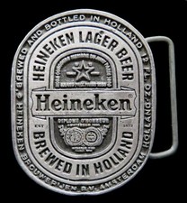 Heineken Lager Beer Brewed in Holland Vintage Belt Buckle
