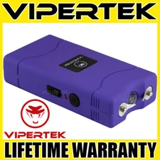 VIPERTEK Stun Gun Mini PURPLE VTS-880 Rechargeable LED Flashlight