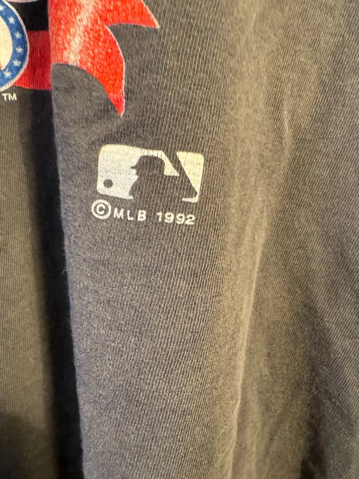 Camiseta de colección 1992 Boston Red Sox Salem Sportswear casco grande 23x29 Foto 3 de 4