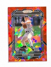 David Cone ~ 2023 Panini Prizm ~ Red Cracked Ice Prizm #248