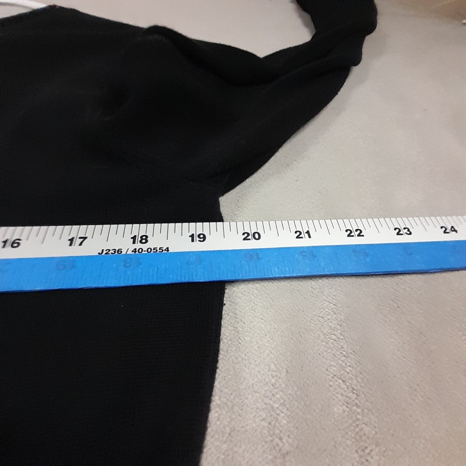 Alfred Dunner Shirt Womens Small black beaded Embroidered flowers cowl