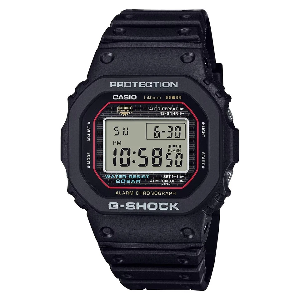 G-Shock Original 5000 Series Re-Creation Classic Black Digital Watch DW-5000R-1A