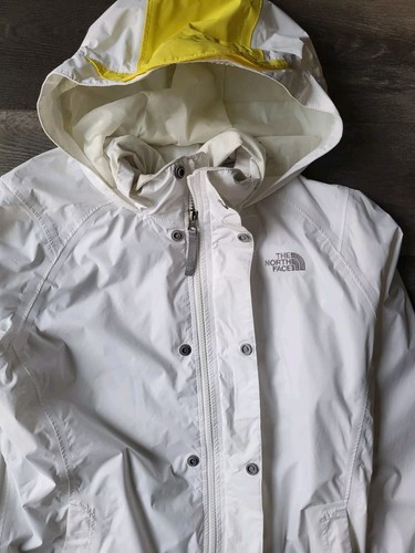 The North Face Rain Jacket Girls Size XL White Yellow Hyvent Waterproof Hooded - Picture 7 of 9