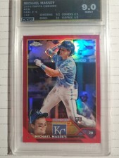2023 Topps Chrome Michael Massey Red 2/5 DGA 9 RC Royals SSP Red Refractor
