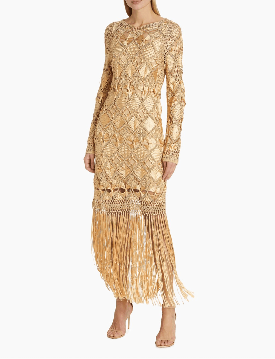 Zimmermann Kaleidoscope Macrame Maxi Dress | eBay