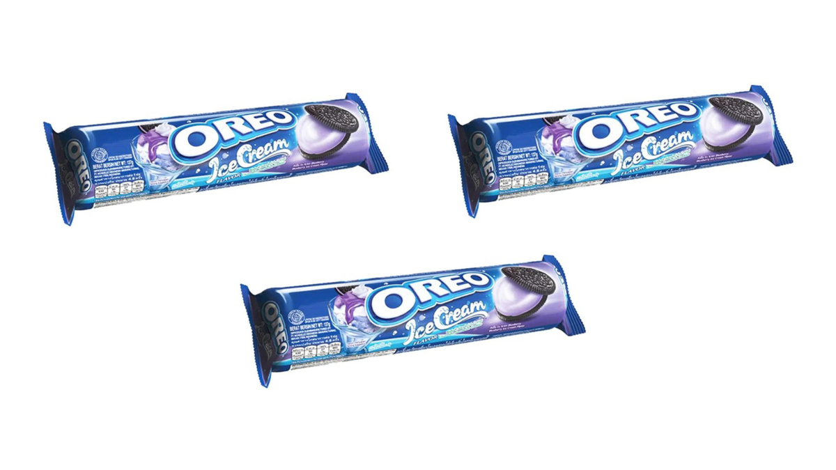 Oreo Ice Cream Sandwich Biscuit - Blueberry, 137g Each - Pack of 3